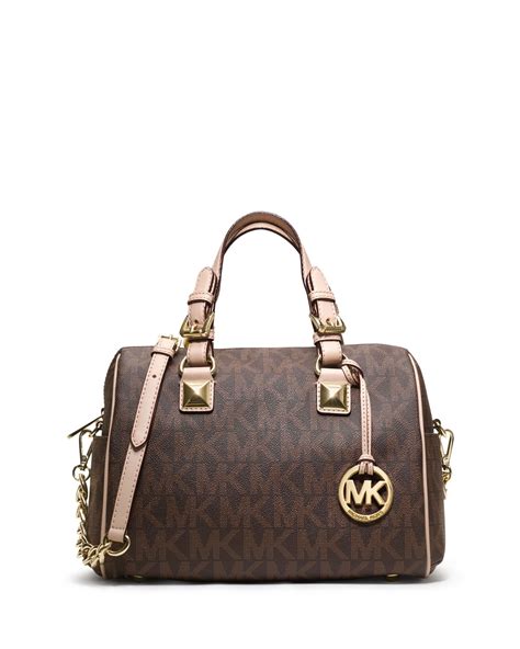 michael michael kors medium grayson logo monogram satchel brown|Best 25+ Deals for Michael Kors Medium Grayson Satchel.